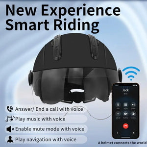 Casque Intelligent Avec Visière Caméra Et LED | RIDETRIC