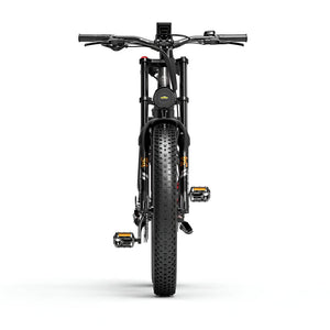 Zoom avant du fat bike électrique Dukawey Silvertip8, avec écran LCD et commandes intuitives.