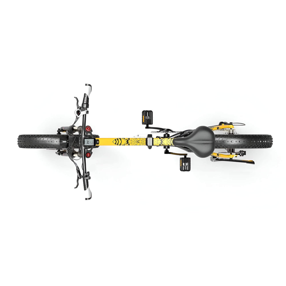 fat bike électrique LANKELEISI X3000 PLUS-UP jaune, offrant une grande autonomie.