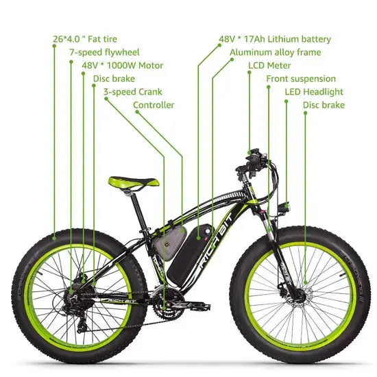 Fat Bike lectrique Richbit TOP 012 Performance Tout Terrain