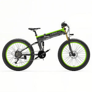 Zoom sur les détails du modèle Fat Bike Électrique LANKELEISI XT750 PLUS en couleurs vert.