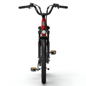 Vélo électrique Lankeleisi ES500 Pro vu de face, idéal pour les terrains accidentés et les longues distances.