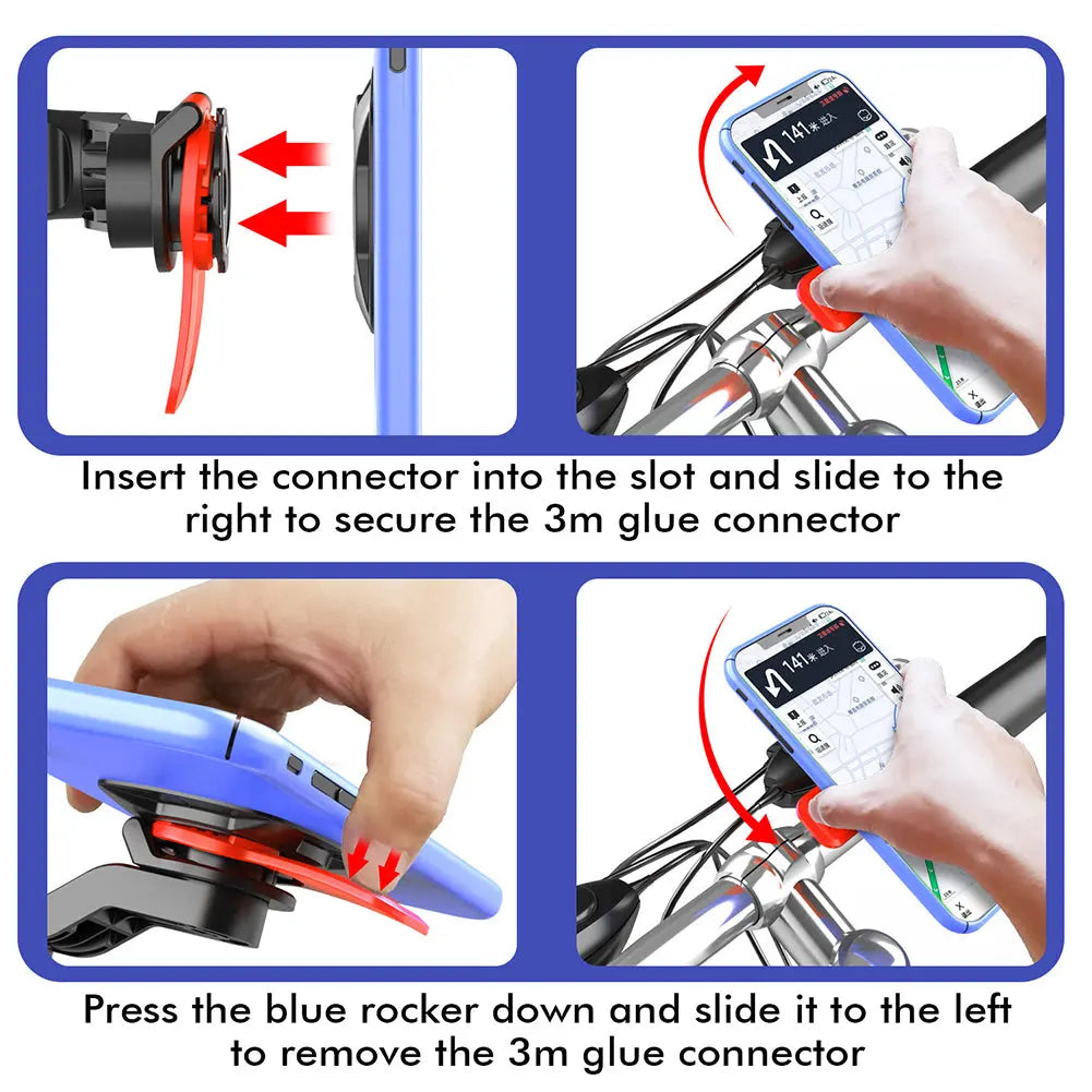 Support de Téléphone Portable Universel pour Vélo ou Moto avec Adaptateur - RIDETRIC