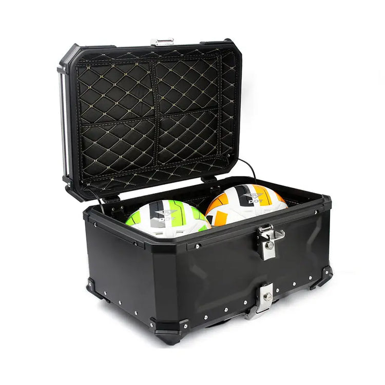  28L Top Case Moto Topcase Scooter Universel,Coffre de Moto  étanche 36L 45L 55L 65L 80L 100L Bagages étanches pour Motos,Coffer Valise  à Casque avec Serrure (Color : Argent, Size 