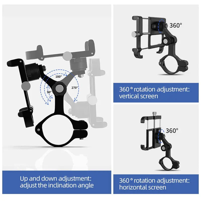 Support de téléphone rotatif et réglable pour guidon vélo électrique - RIDETRIC