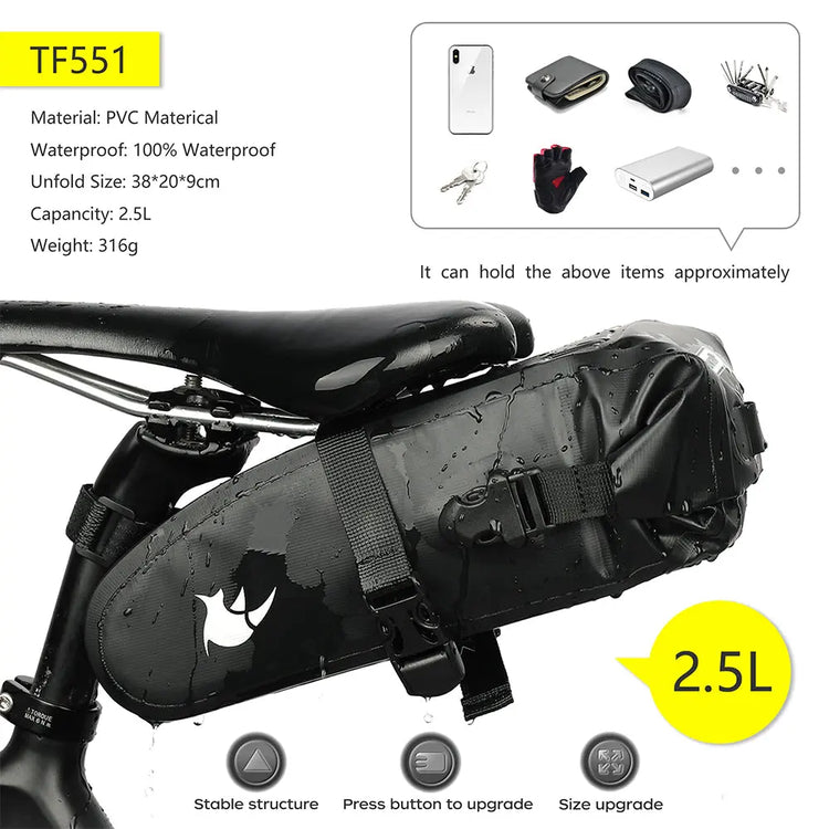 Sacoche Vélo Électrique - Étanche et Réfléchissante