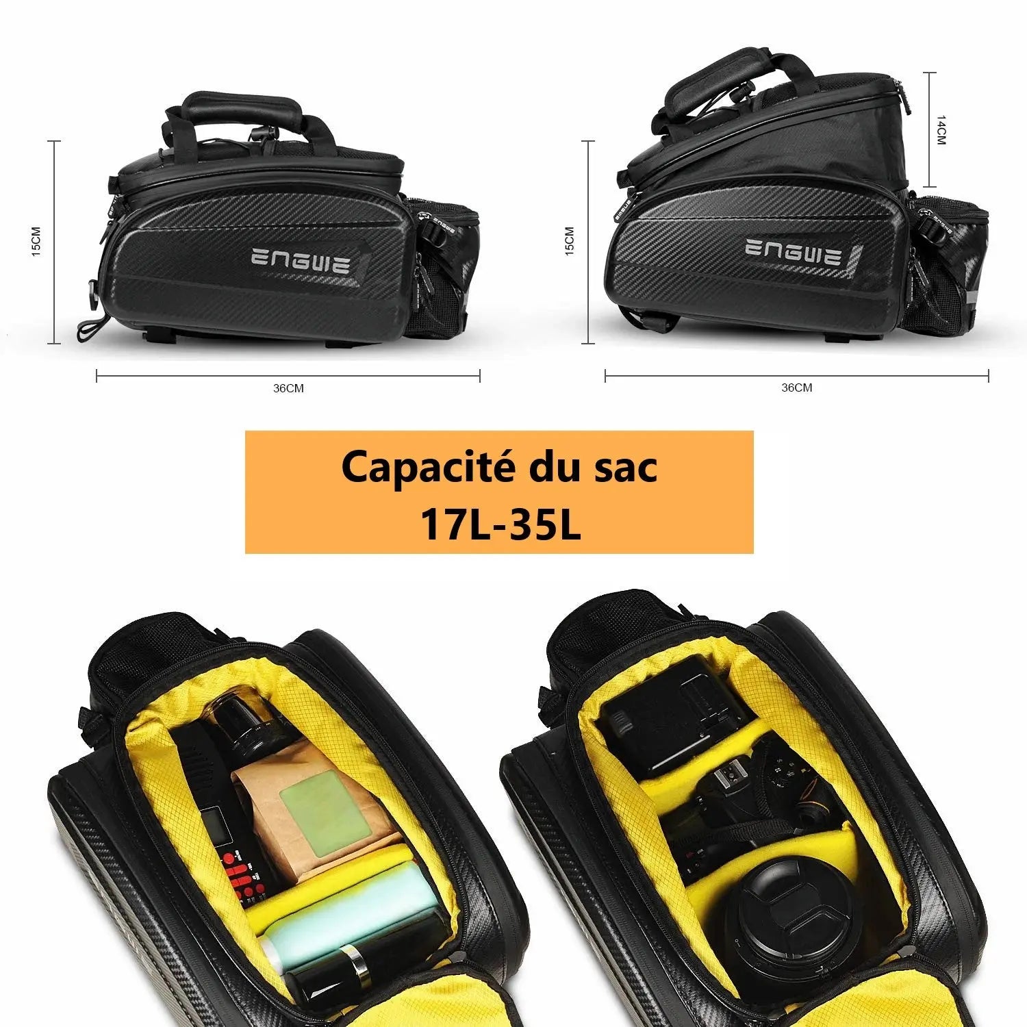 ENGWE Sacoche porte-vélos étanche - Capacité (17-35L) détails