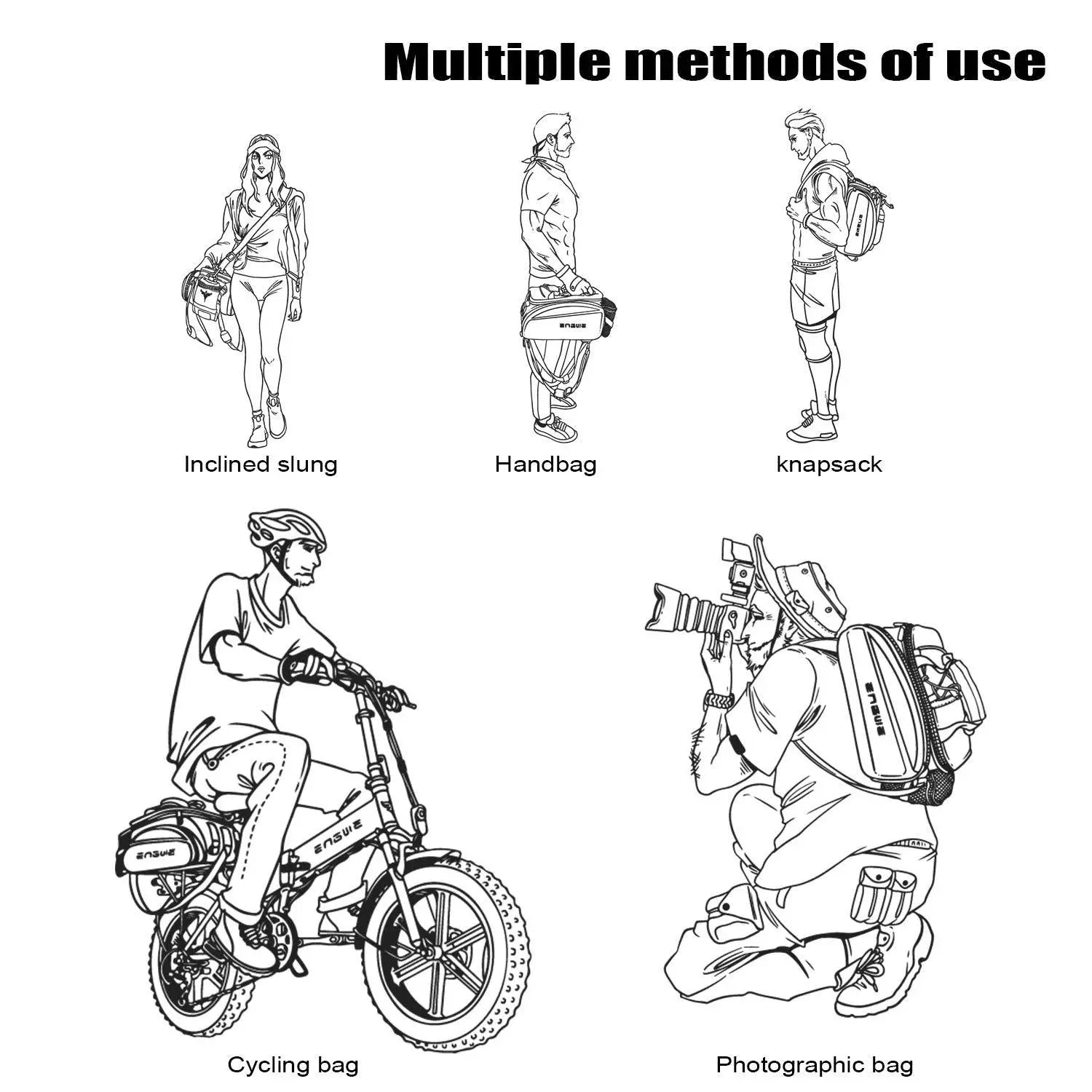 ENGWE Sacoche porte-vélos étanche - Capacité (17-35L) plusieurs façons d'utilisation